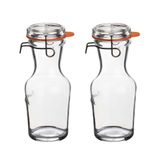 Bormioli Rocco Weck Glazen water karaffen met beugelsluiting dop - 2x - 500 ml - Sapkan/waterkan/schenkkan - Weckflessen/Weckfles