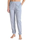 CALIDA Dames Slaapbroek Katoen XL Lichtblauw / Offwhite