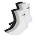 adidas Uniseks-Volwassen CUSHIONED CREW SOCKS 6 PAIR PACK, White/Medium Grey Heather/Black, 3-4 Years