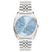 Liebeskind Berlin Multifunctioneel dameshorloge, kwartshorloge, 33 mm, ronde behuizing, roestvrijstalen armband, modern design, 10 ATM waterdicht, zilver/blauw