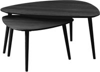 Giga Living House Nordic Salontafel Driehoekig Zwart - Eikenhout - Set van 2