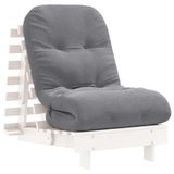 VidaXL Futon slaapbank met matras 60x206x11 cm massief grenenhout wit