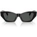 Versace Zonnebril voor dames, zwart montuur, donkergrijze lenzen, 53 mm