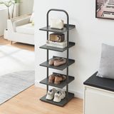 en.casa Schoenenrek Poytya met 5 planken antraciet 119x34x32 cm