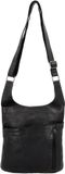 Hide & Stitches Paint Rock Schoudertas - Crossbody - Leer - Leren Dames Tas - Zwart