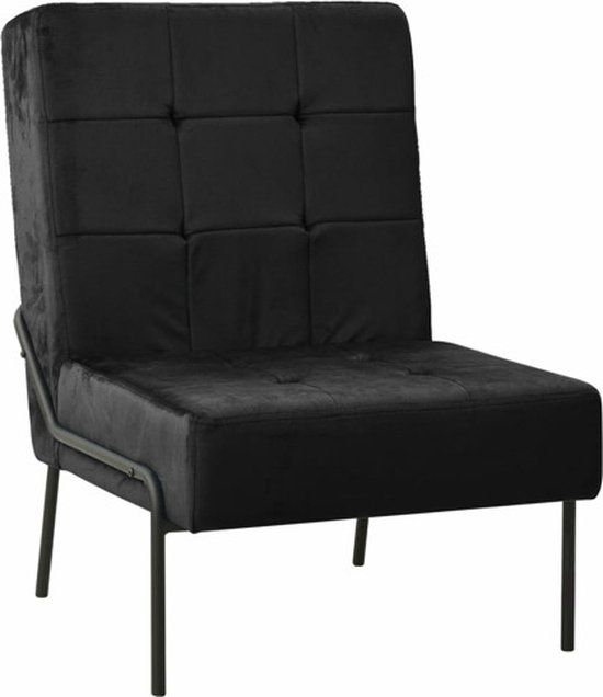 vidaXL Relaxstoel Fluweel Zwart 65x79x87 cm
