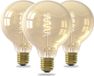 Calex Lampe à filament LED spirale - E27 - Globe 9.5cm - Source lumineuse vintage - Or - Lumière blanc chaud - Dimmable - 3.8W