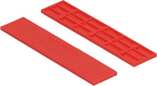 Kowo kunststof raster glasblokjes (100x) - 22x3mm - rood