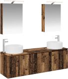 vidaXL Badkamerkastenset 5 st Oud hout Bewerkt hout
