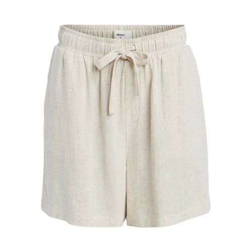 OBJECT high waist loose fit short OBJSANNE ecru
