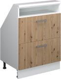 Vicco Rion Armoire pour mur incliné – avec 2 tiroirs Chêne artisanal/blanc