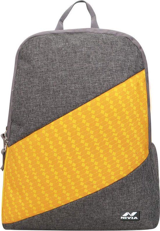 Nivia Ribbon School Bag - Grey/Yellow - 28L - Unisex - Kids