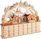 BRUBAKER Adventskalender om te Vullen - Kerstdorp 2024-40 cm Houten Kerstkalender met LED-Verlichting
