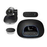 Full HD videoconferentie-apparaat met 4 microfoons en luidsprekers, ideaal voor virtuele vergaderingen en online samenwerking.