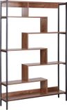 Beliani DAVEN Boekenkast - Industrieel - Donkere houtkleur - MDF