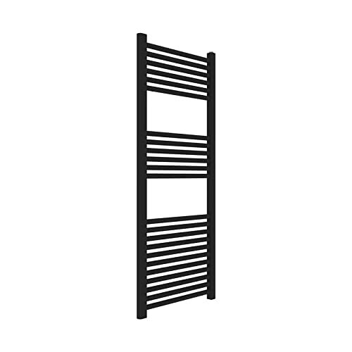 Ercos Handdoekverwarmer voor badkamer, radiator, modern staal, 500 x 1200 cm, ventielset