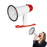 Avilia Megafoon voor fans en evenementen - versterker voor stem en liedjes voor sportevenementen en bijeenkomsten - wit en rood
