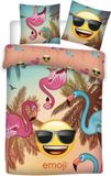 Carbotex Emoji Flamingo Dekbedovertrek Eenpersoons Polyester Multi 140 x 200 cm