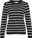 Vidalo Vila Trui Vidalo O-neck L/s Stripe Knit Top- 14101685 Black/white Alys Dames Maat - S