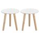 Home Deco Set de 2x pièces supports de plantes ronds bois blanc/naturel 30 x 30 cm