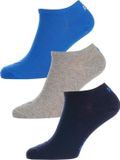 Puma - 3-pack Invisible Sokken - Blauw/Grijs Melange - Unisex - Maat 43-46