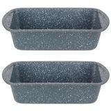 Russell Hobbs COMBO5443 Nightfall Stone Loaf Pan, 28 cm, Blue Marble, Set Of 2