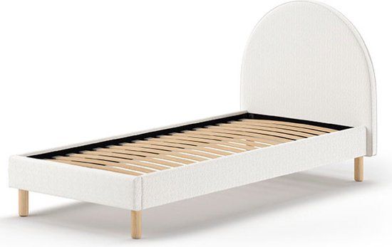 Vipack Maeva - Gestoffeerd bed - 90x200 cm - Wit