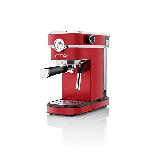 E-T-A STORIO Espressomachine in retro design - watertank 750 ml, pompdruk tot 20 bar, rood