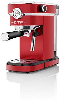 E-T-A STORIO Espressomachine in retro design - watertank 750 ml, pompdruk tot 20 bar, rood