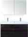 BES LED Maxx XL Badmeubelset 120 cm - Black Oak - Wastafel Just Enkel 2 Kraangaten met Spiegelkast