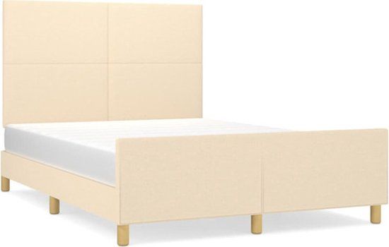 vidaXL Bedframe Stof Crèmekleurig 140x190 cm