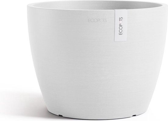 Ecopots Stockholm 24 - Pure White - Ø23,3 x H17,7 cm - Ronde bloempot