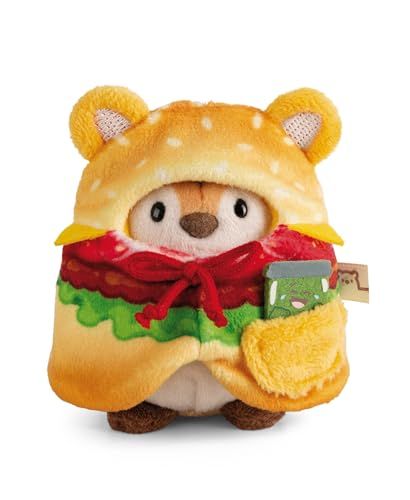 Set Tiggy Knuffelset 8 cm met augurk en hamburgerkostuum in geschenkdoos - beige - zacht pluche, schattig om te knuffelen en te spelen, voor kinderen en volwassenen | 61656