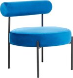 Beliani ALPHA Fauteuil - Blauw Fluweel - Retro & Vintage - 60x60x66 cm