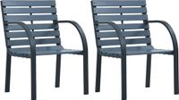 vidaXL Tuinstoelen 2 stuks massief vurenhout en gepoedercoat staal grijs