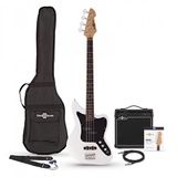 Gear4music Seattle Basgitaar + 15 W Versterkerpakket, Wit