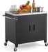 VEVOR Outdoor Grillwagen met Opbergkast, 102 cm Grilltafel met Roestvrijstalen Blad, Kruidenrek, Haken en Handdoekhouder, Keukenwagen & Serveerwagen voor Terras, Tuin, Bar en Barbecue