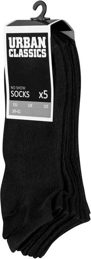 Urban Classics No Show Socks 5-Pack Unisex Sokken - Zwart - EU 47-50