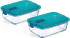 Set de 2 boîtes de conservation rectangulaires 122 cl - Verre durable