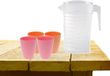 Koopman International Carafe avec couvercle 1L avec gobelets 2x rose et 2x orange