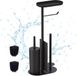 Merkloos Relaxdays Toiletrolhouder staand - 65 cm - met reserverolhouder - toiletborstelhouder - zwart
