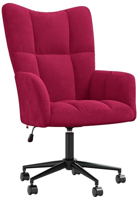 vidaXL Relaxstoel fluweel wijnrood