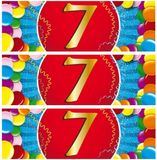 Bellatio Decorations 5x 7 Jaar leeftijd stickers 19 x 6 cm