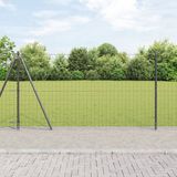 vidaXL Euro-hek met betonnen voetstuk, 25 x 1,2 m, PVC-gecoat staal