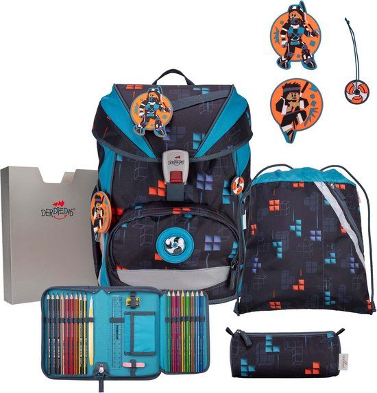 DerDieDas ErgoFlex Schulranzenset 5-delig Ninja Fighter Donkerblauw