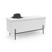 IDMarket Louis Banc de rangement, tissu bouclé blanc, pieds en métal noir, 100 cm