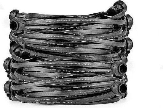 LEDmaxx Prikkabel - 20 meter - 20x E27 fitting - Zwart - IP65 - Met dimfunctie
