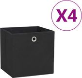vidaXL Opbergboxen 4 stuks 28x28x28 cm nonwoven stof zwart