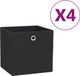 vidaXL Opbergboxen 4 stuks 28x28x28 cm nonwoven stof zwart
