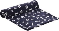 Flamingo Zuma - Fleece deken voor honden en katten, donkerblauw, bot/poot, 100x150cm